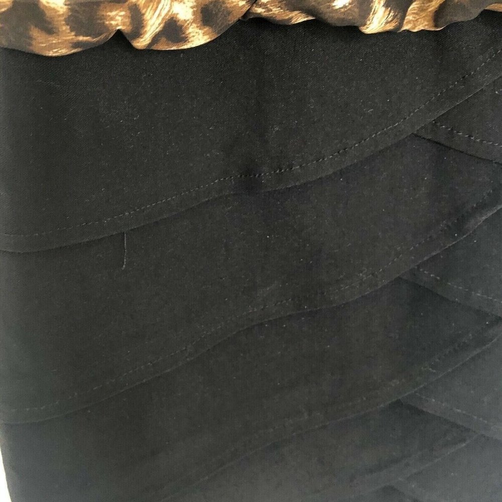B Darlin Dress Leopard Print Black Embellishment Neck Sleeveless Size 3/4 - Picture 6 of 9